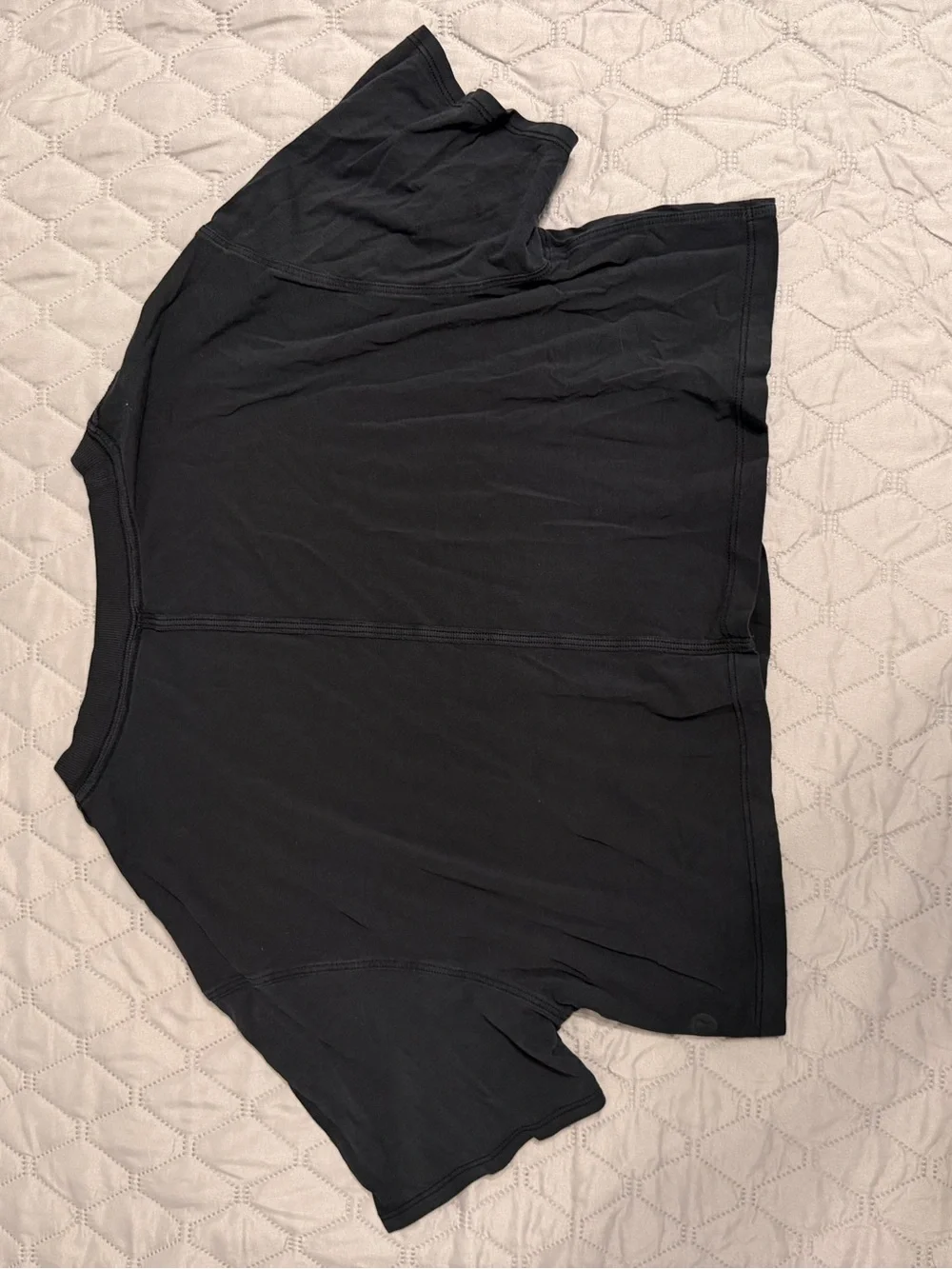 Lululemon Black Cropped Crewneck Tee - Size 8
